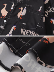 Retro Duck Graphic Short Sleeve Shirt