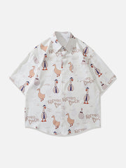 Retro Duck Graphic Short Sleeve Shirt