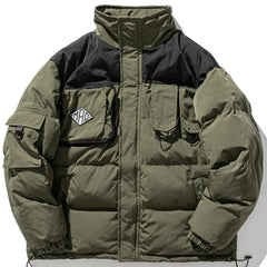 Manteau d'hiver patchwork rétro