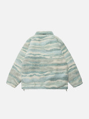 Retro West Coast Stripe Contrast Sherpa Coat