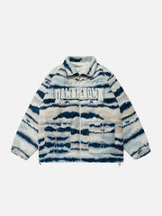 Retro West Coast Stripe Contrast Sherpa Coat