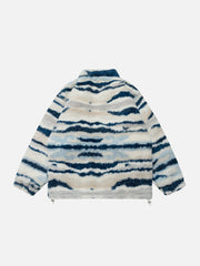 Retro West Coast Stripe Contrast Sherpa Coat
