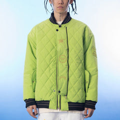 Wintermantel mit Rautenstickerei