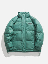 Daunenmantel mit Ringbuchstaben-Print