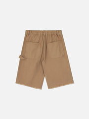 Shorts mit zerrissenem Farbblockdesign
