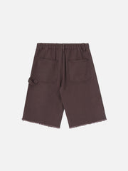 Shorts mit zerrissenem Farbblockdesign