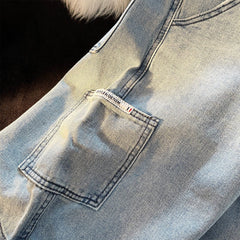 Cargo-Jeansshorts mit Seitentaschen