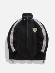 Sherpa-Mantel mit Patchwork und seitlichen Ärmeln