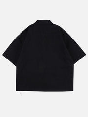 Side Strap Decoration Short Sleeve Shirt