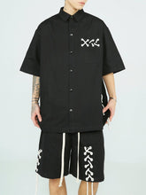 Side Strap Decoration Short Sleeve Shirt