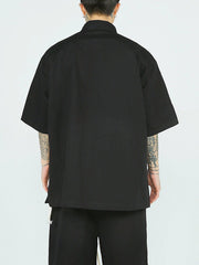 Side Strap Decoration Short Sleeve Shirt