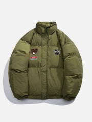 Schlichter Wintermantel mit Bären-Print