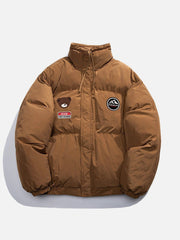 Schlichter Wintermantel mit Bären-Print