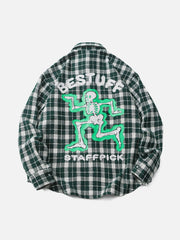 Skeleton Foam Print Long-Sleeved Shirt