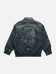 Skull Embroidery Winter Coat