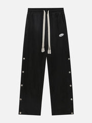 Einfarbige Jogginghose mit Knopfleiste