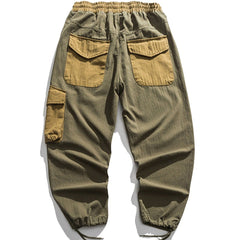 Pantalon cargo de couleur unie