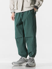 Solid Color Drawstring Cargo Pants