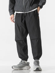 Solid Color Drawstring Cargo Pants
