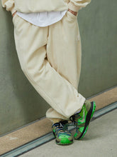 Pantalon de survêtement ample à cordon de serrage de couleur unie