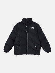 Einfarbiger Patchwork-Wintermantel