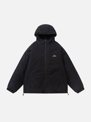 Einfarbiger Patchwork-Wintermantel