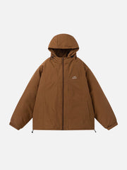 Einfarbiger Patchwork-Wintermantel