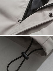 Einfarbiger Wintermantel aus Plüsch mit Kapuze