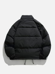 Einfarbiger Wintermantel mit Stehkragen