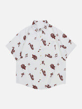 Solid Colour Print Short Sleeve Shirt