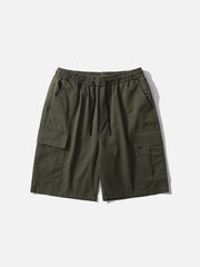 Solid Discreet Side Pockets Shorts