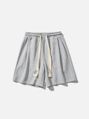 Solid Drawstring Shorts
