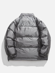 Wintermantel mit einfarbigem Buchstabendruck