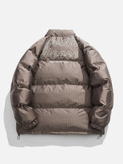 Wintermantel mit einfarbigem Buchstabendruck