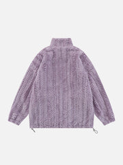 Sherpa-Mantel mit einfarbiger Sternstickerei