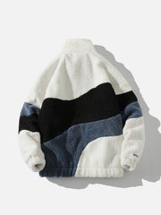 Sherpa-Mantel mit Spleißen und Kontrast