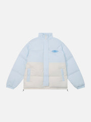 Wintermantel mit kontrastierendem Muster