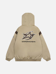 Wintermantel mit Farbblockierung und Sternen