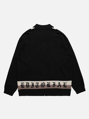 Cardigan brodé à blocs de couleurs étoiles