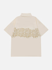 Star Graphic Patchwork Short Sleeve Shirt