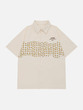 Star Graphic Patchwork Short Sleeve Shirt