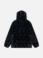 Sherpa-Mantel mit Kordelzug und Sternen-Patch