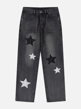 Star Patchwork Collision Color Jeans
