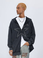 Star Washed Zip-up Hoodie