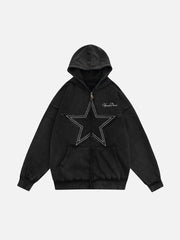 Star Washed Zip-up Hoodie