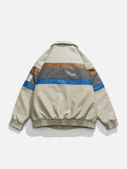 STASXC Patchwork-Wintermantel aus PU