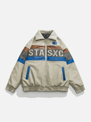 STASXC Patchwork-Wintermantel aus PU