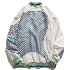 Stitch Checkerboard Varsity Jacket