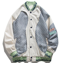 Stitch Checkerboard Varsity Jacket