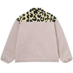 Sherpa-Wintermantel mit Leopardenmuster